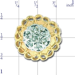 A2620 14K SLIDE WITH 7 DIAMOND CLUSTER TOP 